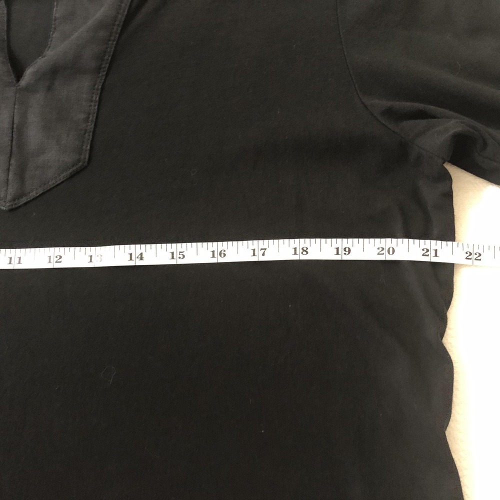 Lauren Ralph Lauren Shirt Womens 2X Black Cotton V Neck 3/4 Sleeve Tunic Top - Picture 7 of 9
